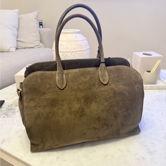 VIRAL CLAUDIA FIRENZE OLIVE GREEN SUEDE LEATHER TOTE SATCHEL BAG NWT - Picture 6 of 15